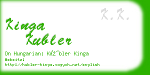 kinga kubler business card